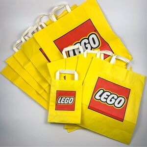 Lego Classic Yellow Shopping Bag Paper Logo Gift Bag 1x 7"x9" 4x 13" x 16" 5x 18